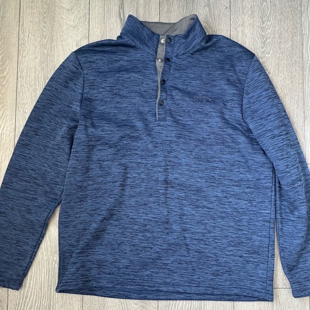 Men’s Callaway Blue and Gray Midlayer Pullover
